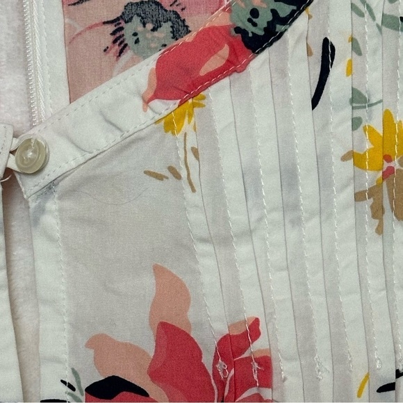 Gap Tiered Midi Dress Floral Skirt Button Front Back Zipper Sleeveless NWT - Picture 5 of 11